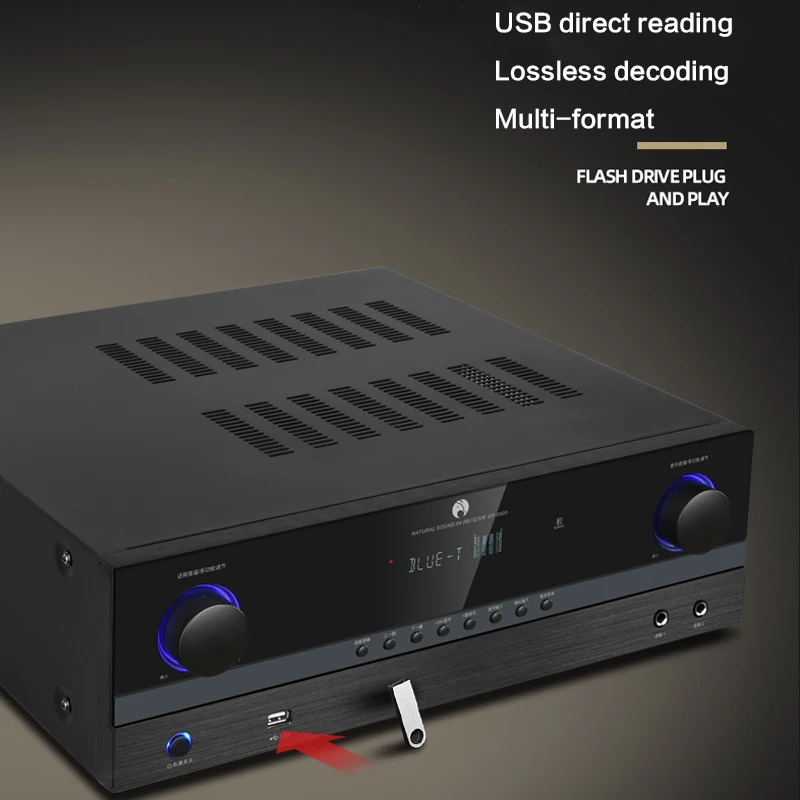 850W WiFi Smart Voice High Power 5.1 Power Amplifier Home HD Amplifier Bluetooth HiFi Fiber Coaxial Lossless Decoding