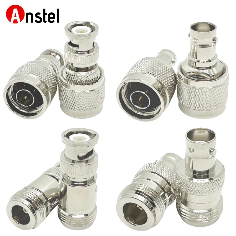 Pure Copper N to BNC Coax Adapter Kit N Male Female to BNC Female Male RF Coaxial Connector for Antenna Cable Extension CB Radio