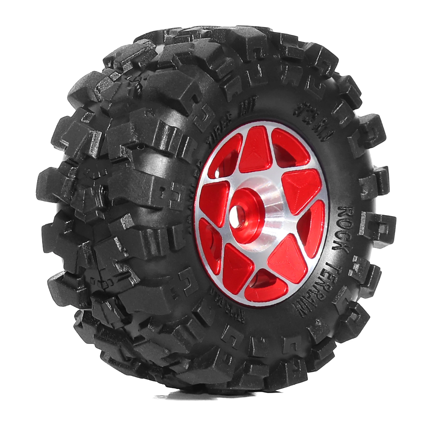 RED SPIDER 1.0 Mud Tires 57* 25mm Soft Sticky Mud Tires for TRX4M 1/18 1/24 RC Crawler Axial SCX24 FMS FCX24 Come with Sponge