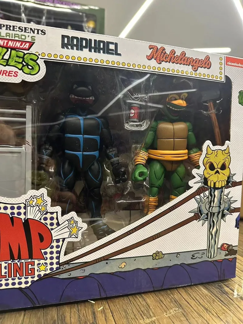 오리지널 Neca Tmnt 어드벤처 그루터기 레슬링 레오나르도 라파엘 도나텔로 미켈란젤로 액션 피규어 컬렉션, 애니메이션 모델 장난감