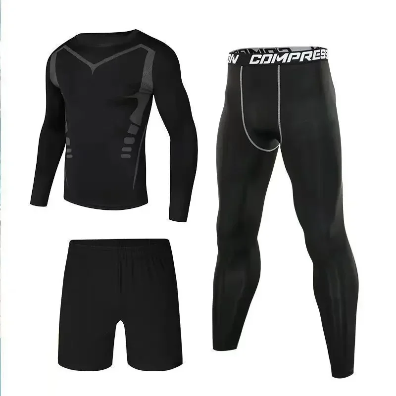 Set costume da bagno in tre pezzi, protezione solare, asciugatura rapida, surf e immersioni