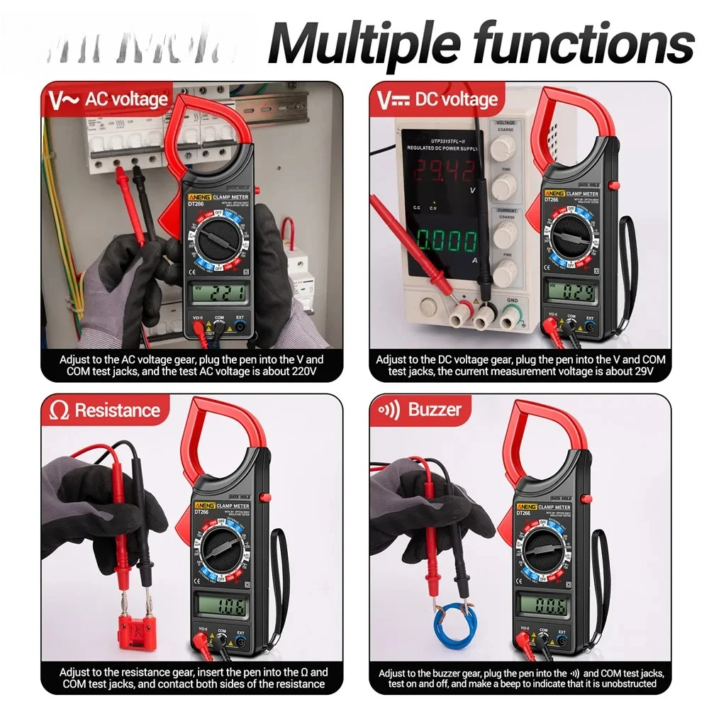 

Клещи, мультиметр, тестер напряжения/тока, профессиональное высокоточное обнаружение тока 2000, инструменты сопротивления DT266-8