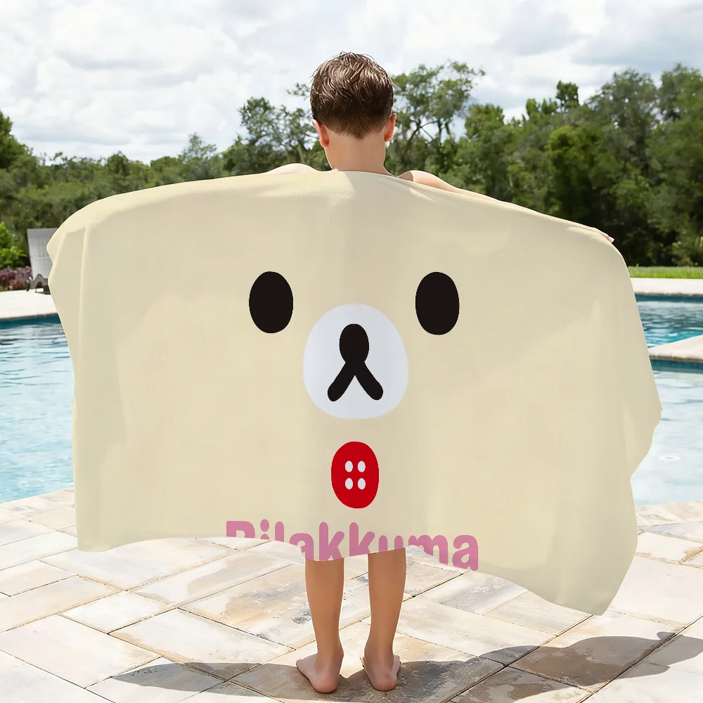 Cartoon R-Rilakkuma K-Korilakkuma Towel Quick Dry Absorbent Beach Towel for Sports, Fitness, Swimming and Outdoor Activities