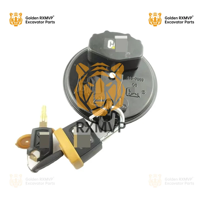 For Caterpillar Cat 313d2gc 320e 323 330 336 345gx Fuel Tank Cap Diesel Fuel Tank Cap Lock Filter Screen Excavator Accessories