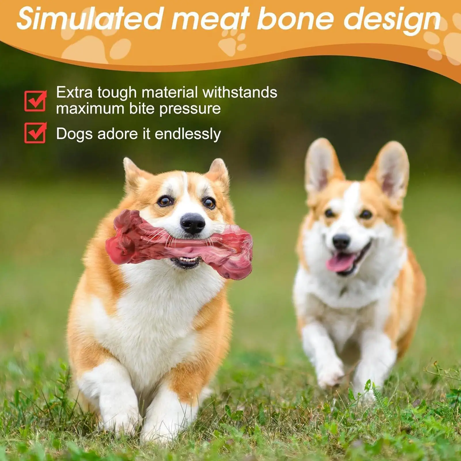 Dog Bone Long Lasting Pet Bone Enrichment Dog Chew Toys For Puppies Large Medium Small Breeds Indoor Outdoor Boredom Christmas