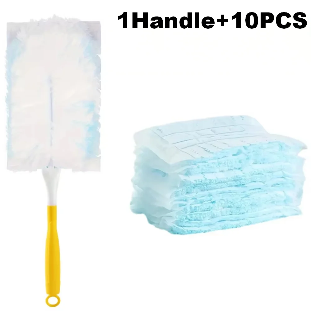 10/30pcs Pack Disposable Electrostatic Feather Duster Heads Suitable with Swiffer Duster, Static Dusting Tool with Handle