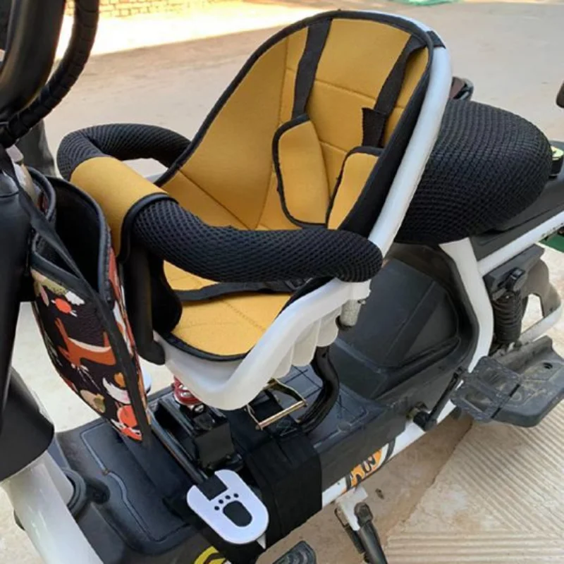 Electric Scooter Child Seat with Belt Electric Motorcycle Shock Absorption Comfortable Seat with Guardrail Scooter Accessories