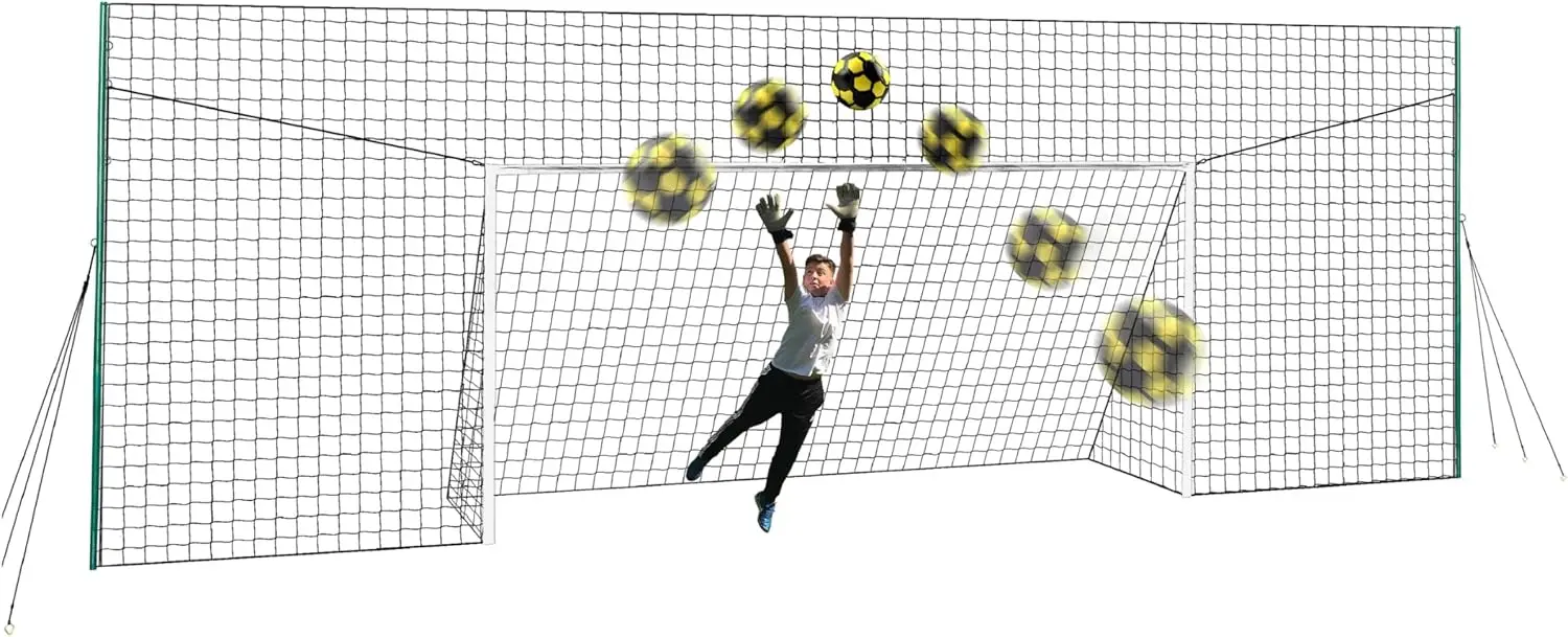 

All-in-One Soccer Goal with Rebounder Net for Volley, Passing, Solo Training - Large Backyard Sports Equipment