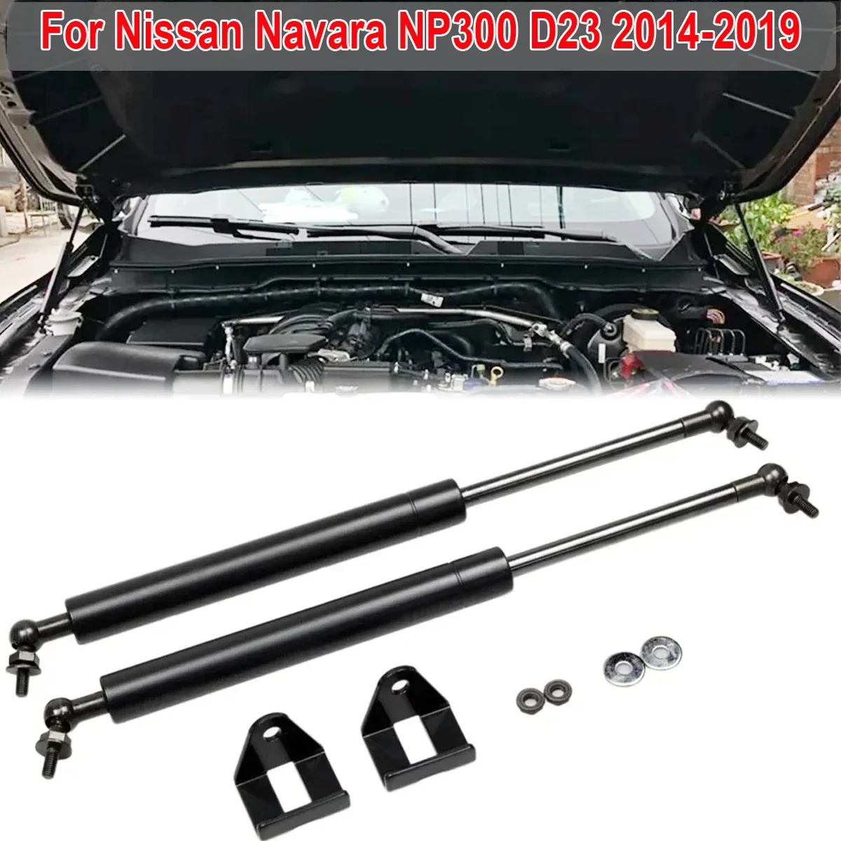 Front Hood Bonnet Gas Struts Bars Spring Shock Lift Support Rod For Nissan Navara NP300 D23 2014-2019 Car Tuning Accessories