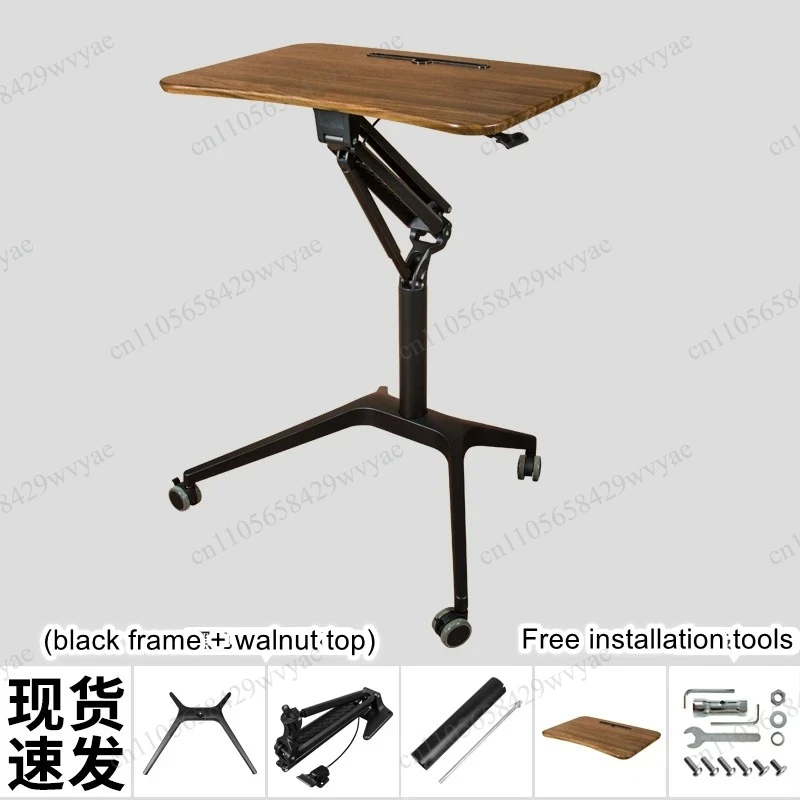 Standing Pneumatic Adjustable Mobile Desk For Office Bedside Study Training Use