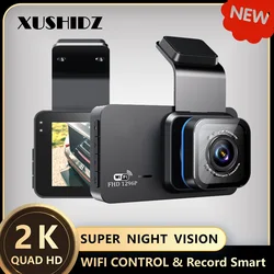 XUSHIDZ X02 1296P WIFI Dash Cam 24H Parking Monitor Motion Detection Night Vision  Dual-Channel DVR Car Camera Vehicle Recorder