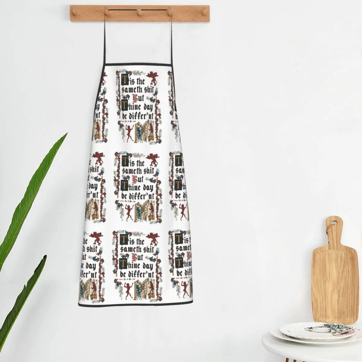 Same Shit Medieval Style English History Aprons Chef Cooking Baking Tablier Bib Kitchen Cleaning Pinafore for Women Men Painting