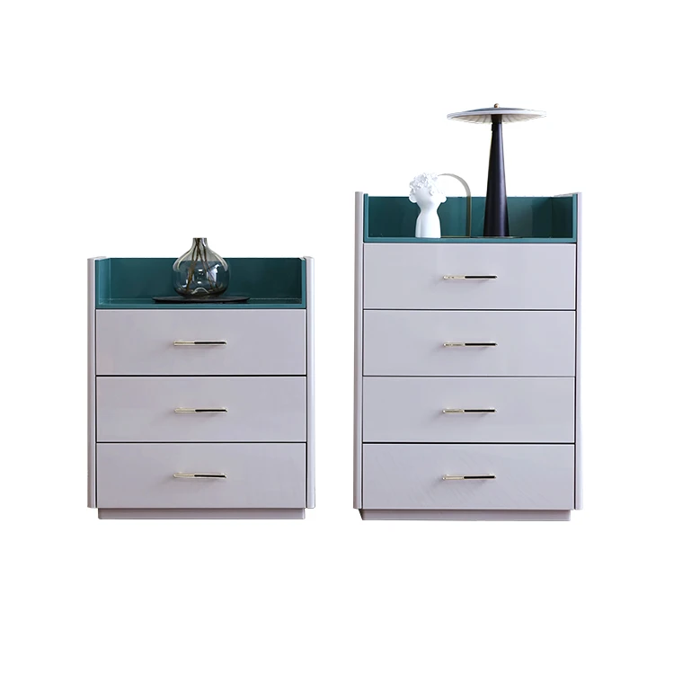 Modern style wooden white designer chest of drawers cabinet