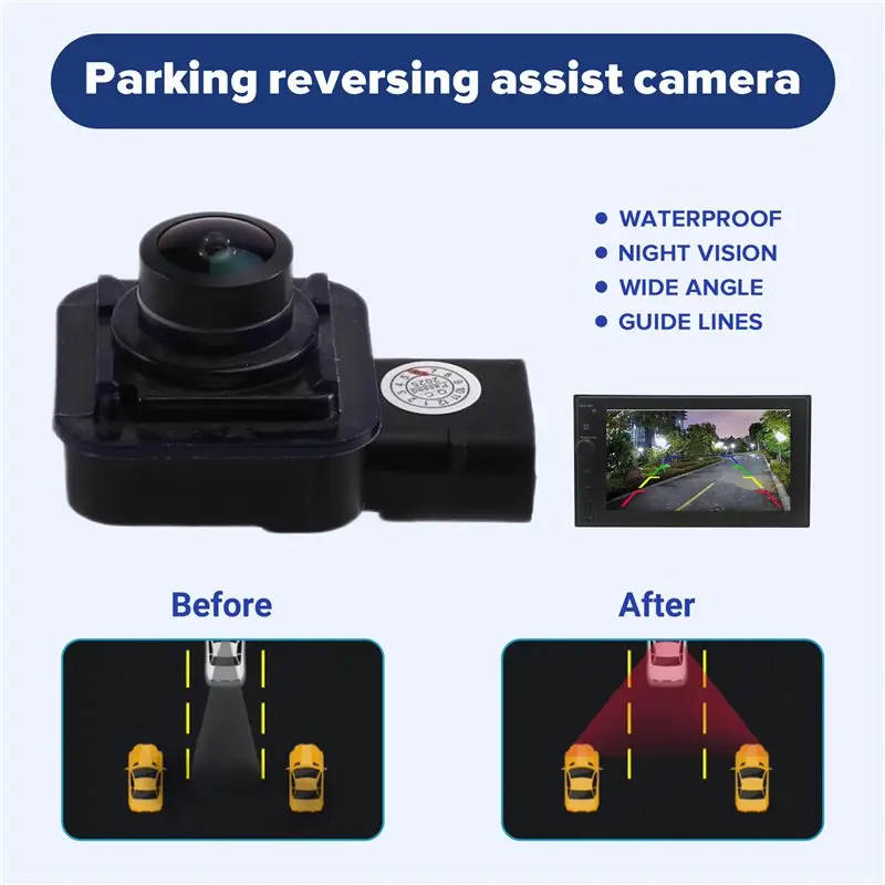 AASS-Car Rear View Reverse Camera F2GT-19H222-AD F2GT19H222AD Auxiliary Camera For Ford Edge 2015-2016