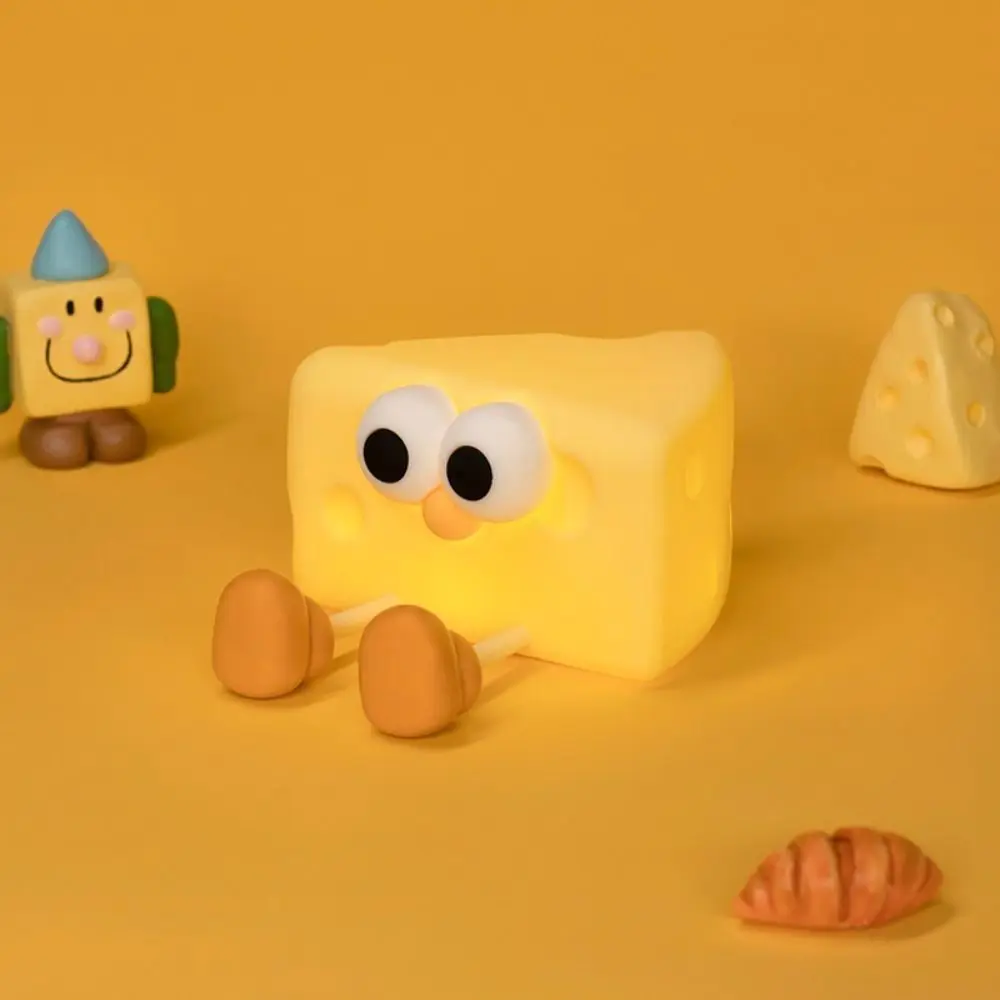 

USB Rechargeable Cheese-shaped Night Light Cartoon Cute Bedside Sleeping Light with Timer Dimmable Feature Adjustable Brightness