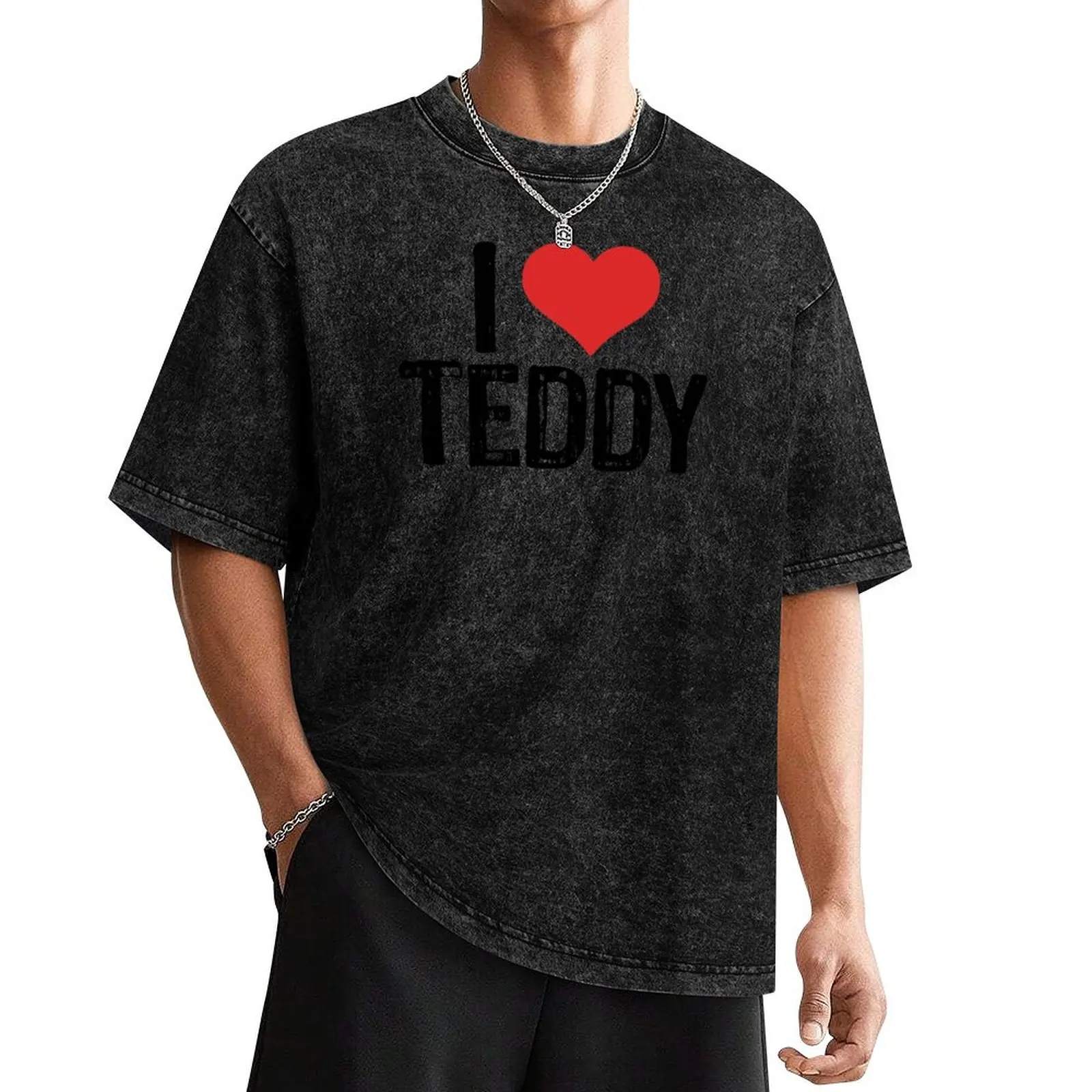 I Love Teddy T-Shirt cute clothes vintage anime shirt anime clothes mens clothing