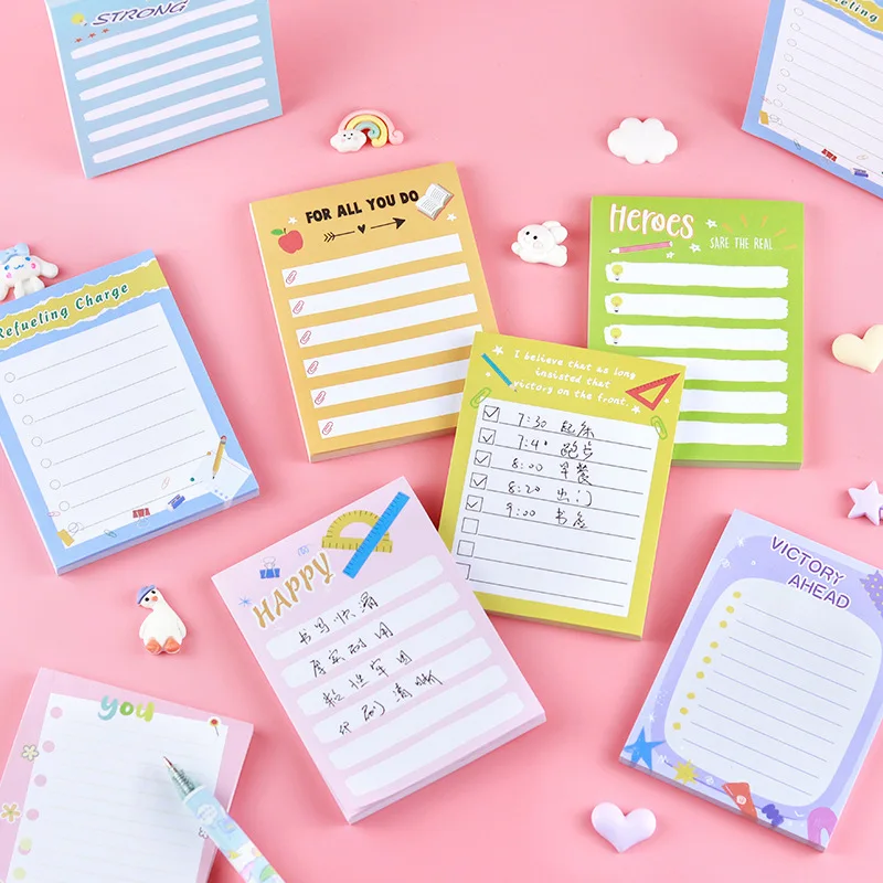 Cross-border Creative List Sticky Notes, Cute Girly Heart Note Pads, Creative Cartoons That Can Be Peeled and Pasted Memo Pad