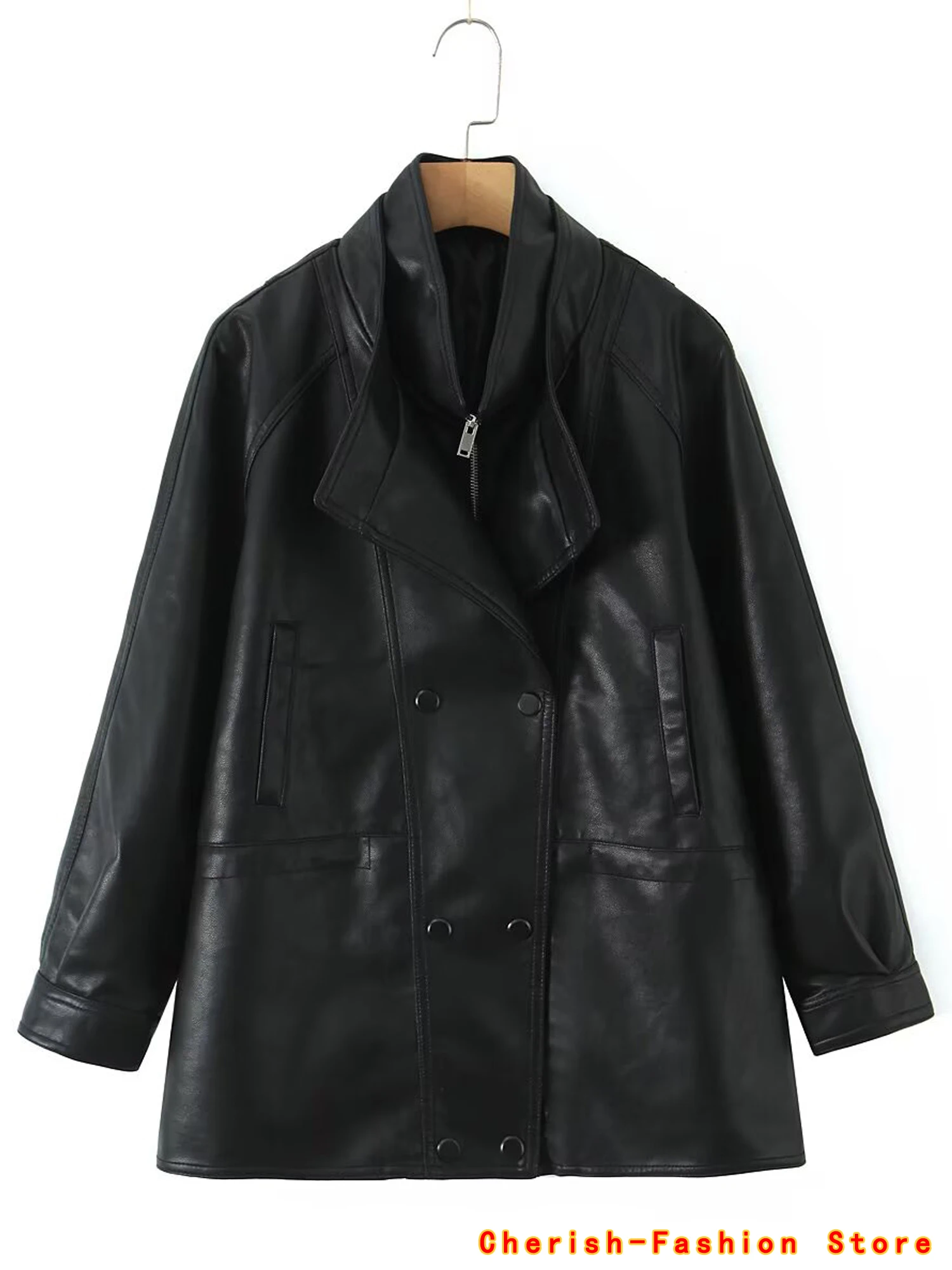 Streetwear Women Retro Loose Short Pu Faux Leather Jacket Spring Autumn Female Zipper Coat Vintage Moto Biker Outwear 2025 New