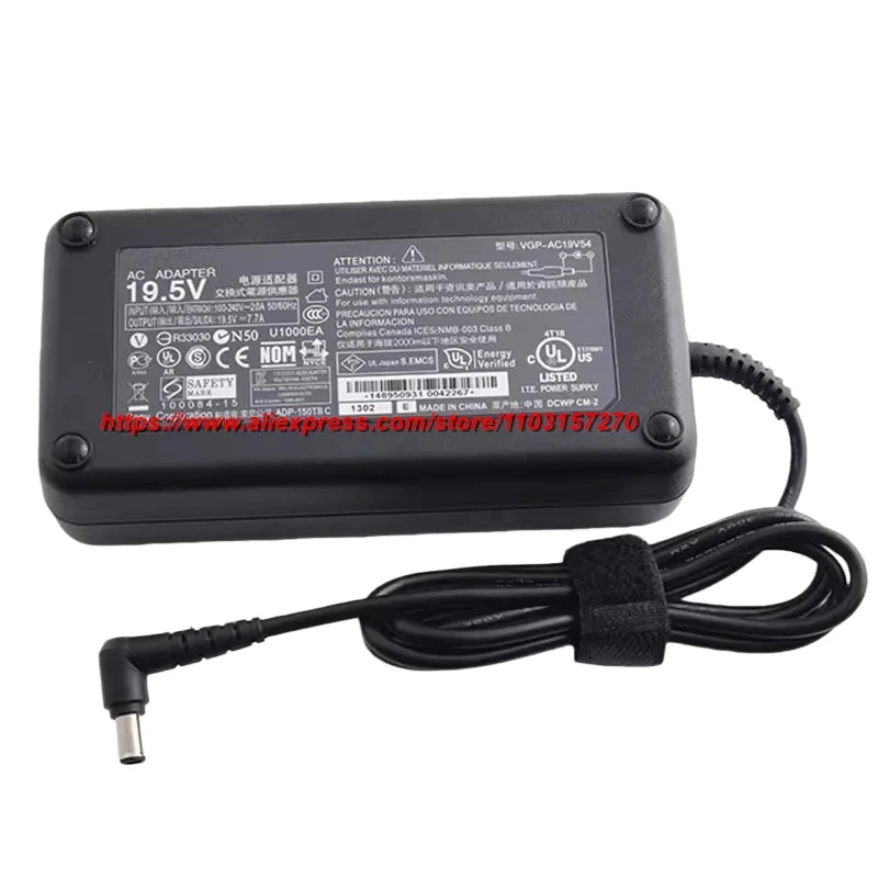 Para Sony 19,5 V 7.7A 150W cargador de ordenador portátil ADP-150TB C PCGA-AC19V9 VGP-AC19V17 VGP-AC19V18 VGP-AC19V54 VGP-AC19V55 fuente de alimentación