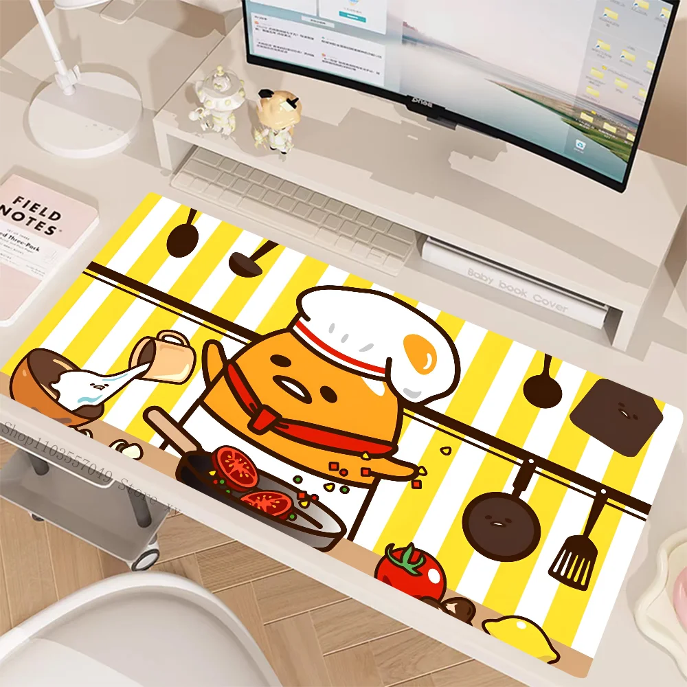 Cartoon Gudetama Mousepad Desk Pad Gaming Accessories Prime Gaming XXL Keyboard Pad Stitched Pad Desk Pad