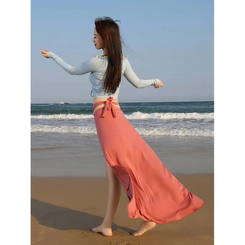 Recién llegado traje de práctica de danza del vientre traje de baile Sexy de manga larga para mujeres principiantes Otoño Invierno