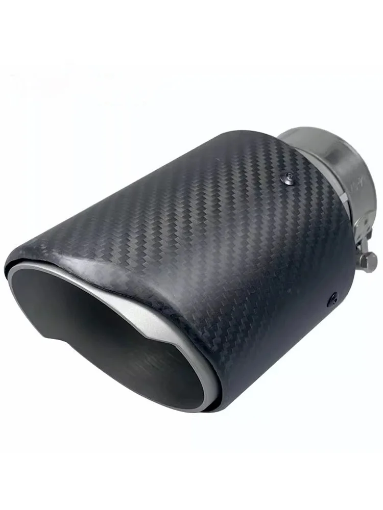 Car accessories carbon fiber single straight edge exhaust pipe for Golf BMW Mazda Toyota etc exhaust  tips