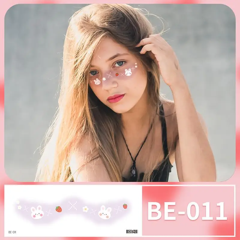 Stiker Wajah Dekorasi Wajah Sementara Tato Wajah Festival Musik Produk Makeup Stiker Seni Kosmetik DIY Tahan Air Yang Indah