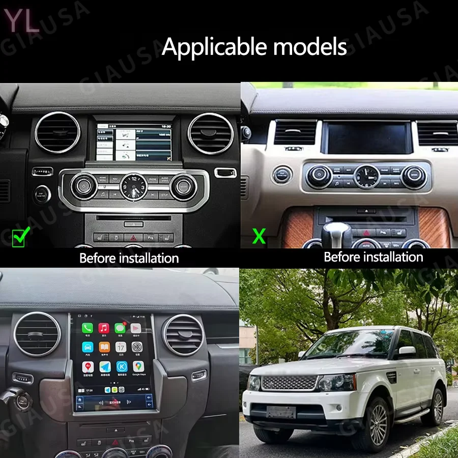 Android 14 Touch Screen Car Radio For Land Rover Discovery 4 LR4 2009 2016 GPS Navigation Car Stereo + Climate LCD Screen Audio