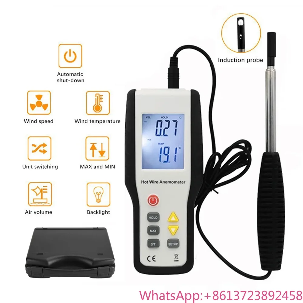 

Professional Hot Wire Anemometer HT-9829 Wind Speed Meter & Air Flow Measurement for HVAC, Measures CFM/CMM, Temperature (℃/℉)