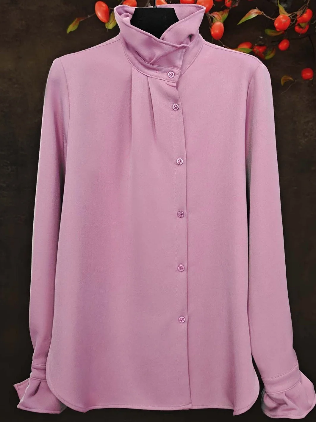 

Ele Doll Collar Long Sve Women's irt Inner Wear Faionable Unique Super Beautiful Base Layer irt Luxury Feel