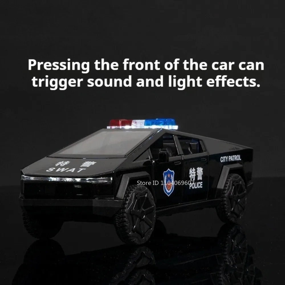 1:32 Miniatuur Pickup Truck Model Speelgoedauto's Legering Diecast Geluid Licht Deuren Geopend Trek Rubberen Banden Jongens Educatief Speelgoed