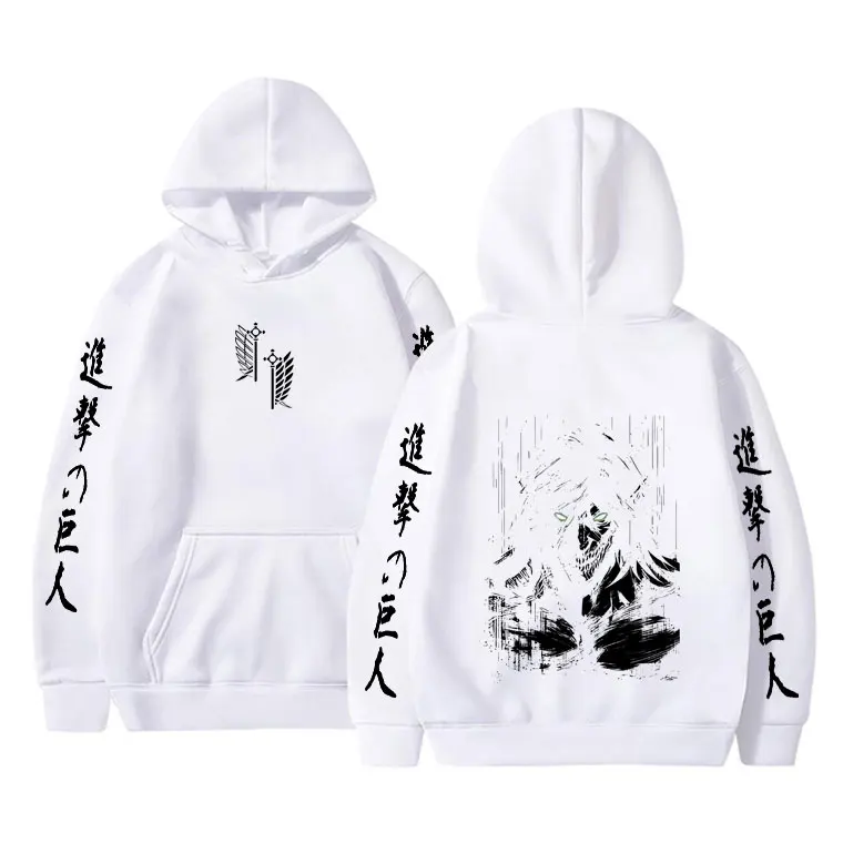 Anime Attack on Titan Eren Jaeger Merch Hoodie Men's Women's Cartoon Manga Cosplay Streetwear Male Oversized Hooded Sweatshirt