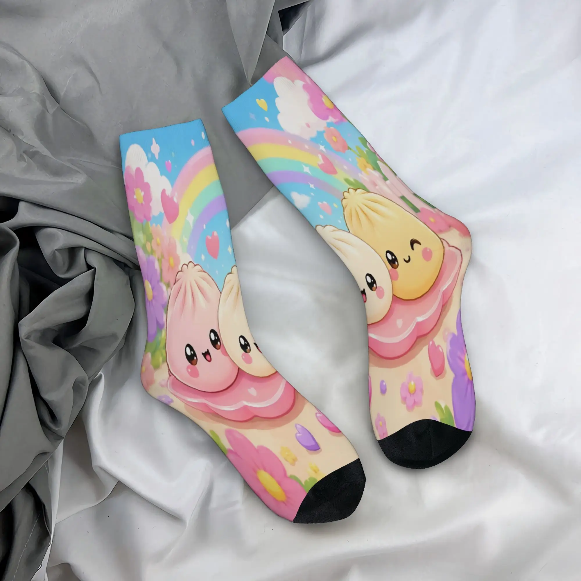 Unisex Cartoon Dumpling Socks Soft Fashion  Socks Harajuku Accessories Middle Tube Stockings Birthday Present