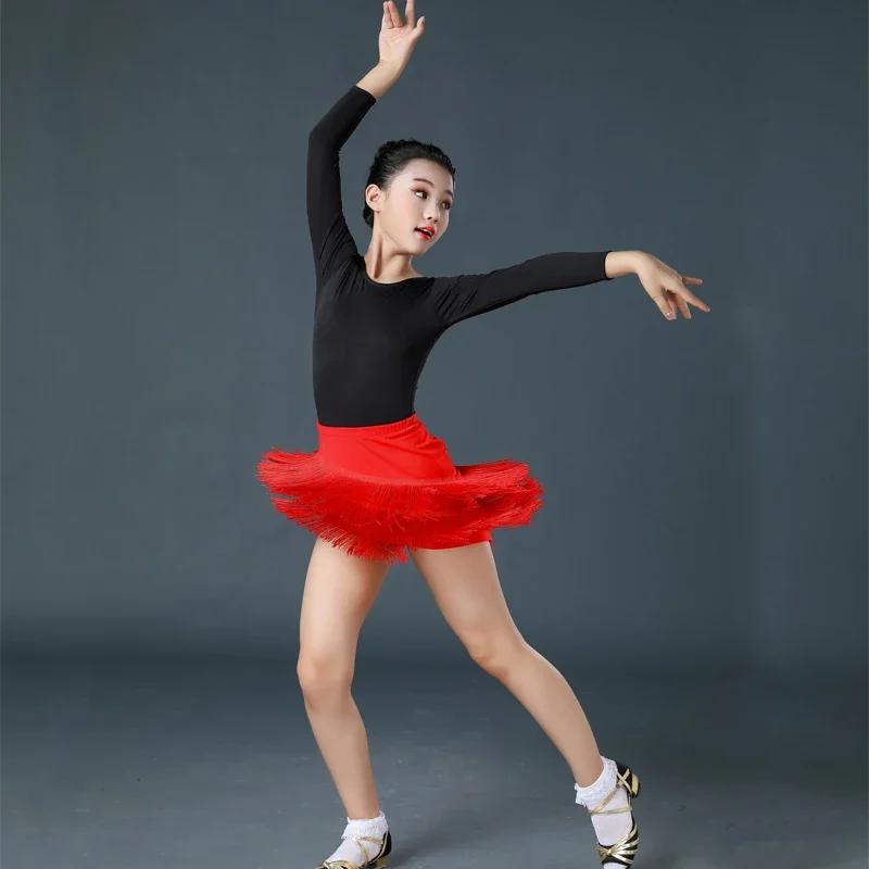 

1pcs/lot children tassel latin dancing skirt Children Salsa Tango Ballroom Dancing skirt 474