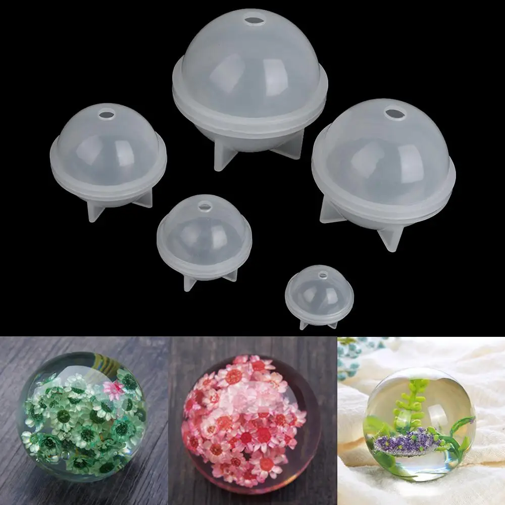 5sizes Transparent Pattern Die Home Decoration Craft Ball Silicone Mold Jewelry Making Sphere Mould