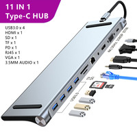 11-in-1 type-c hub usb3.0 multi-interface expansion usb c hub for Apple Huawei laptop docking station usb c to hdmi