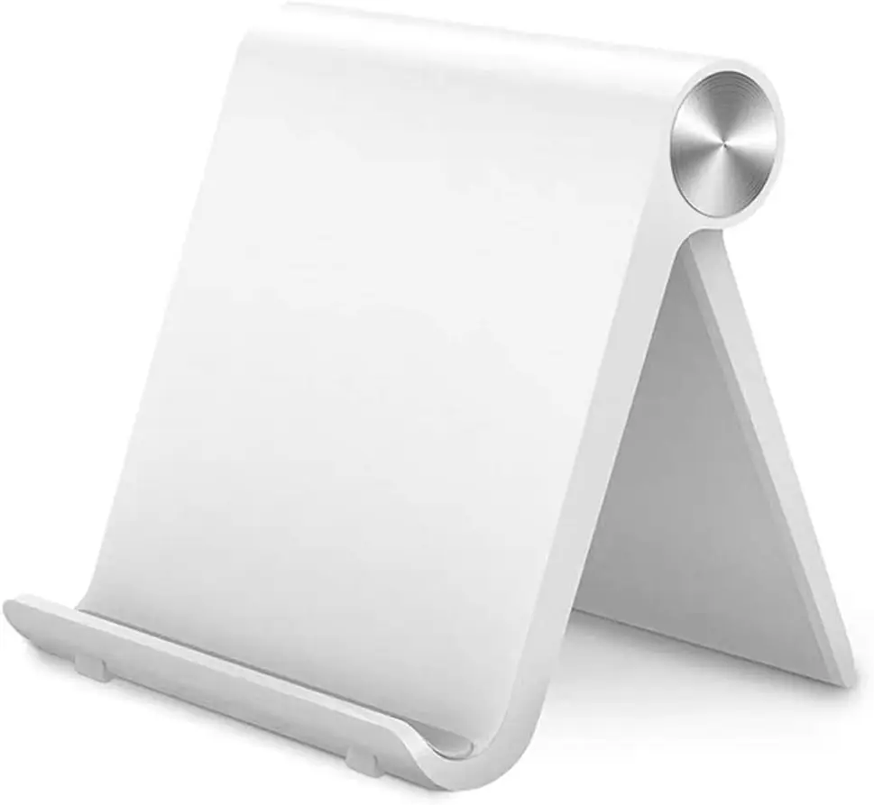 

Foldable Desk Cell Phone Stand Adjustable iPhone iPad Holder Stand,Compatible for Samsung,Kindle-White