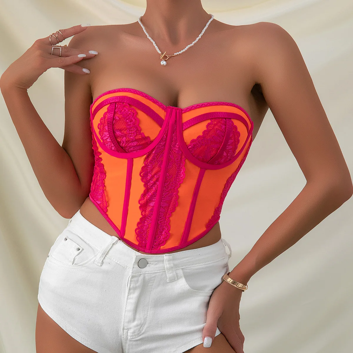 Corsetto Crop Top Sexy Bustier con ferretto Y2k Slim Fishbone canotta estate Chic senza maniche Camis abbigliamento donna tendenza 2024