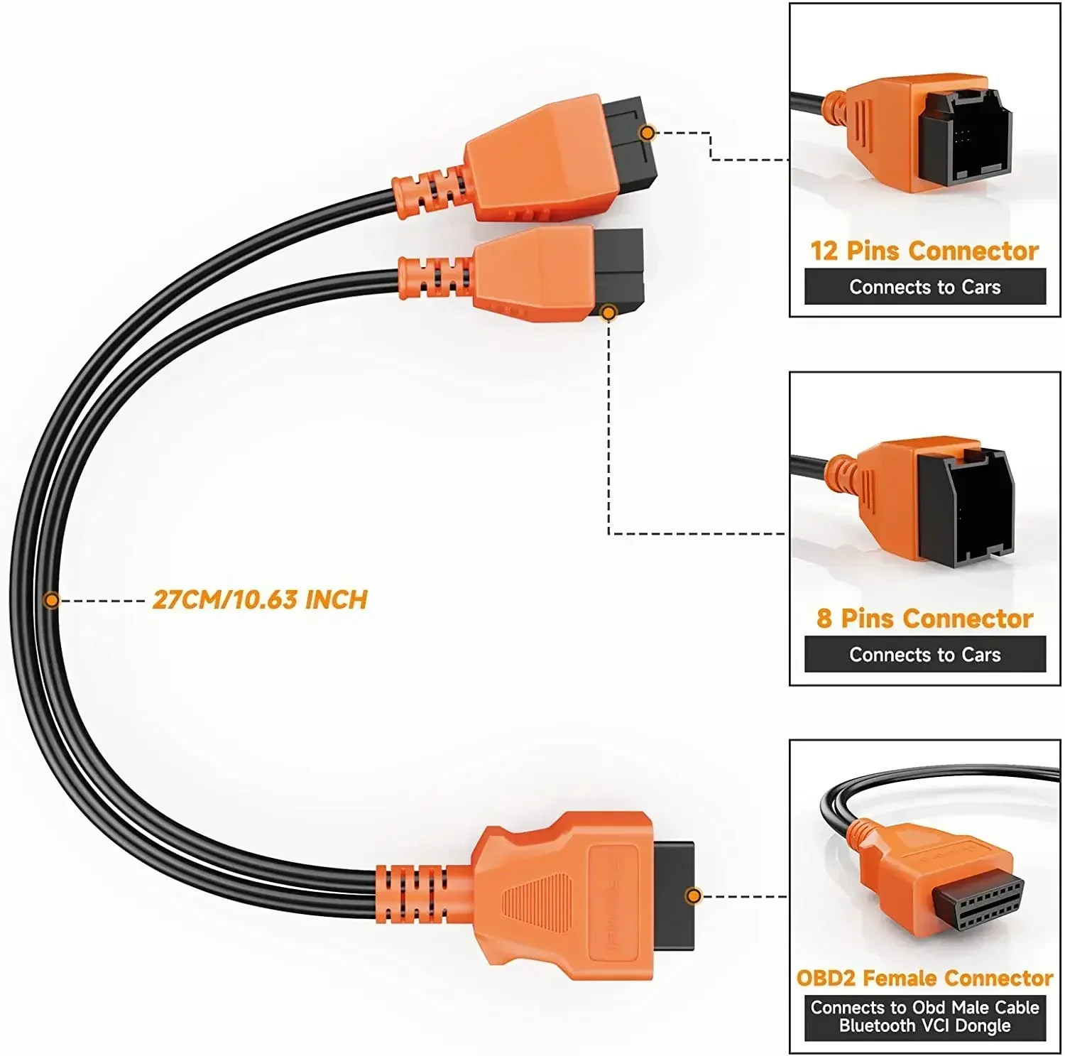 FOXWELL OBD2 to 12+8 Cable Adapter Compatible with FCA Autoauth Cable Connector fit for Chrysler work with NT809TS/NT809/NT809BT