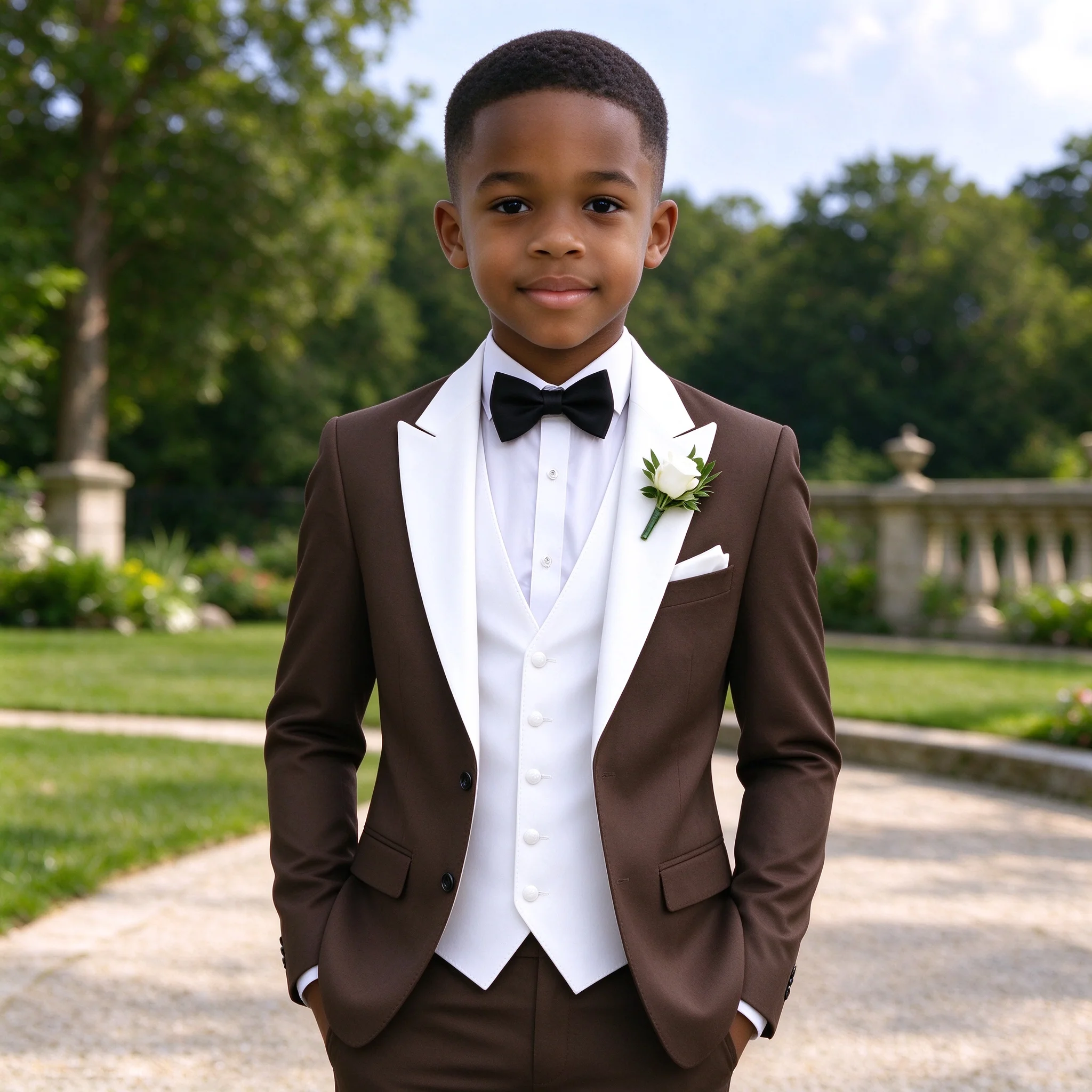 Trajes de Niño para Boda, Esmoquin, Chaqueta, Chaleco y Pantalones, Conjunto de 3 Piezas, Ropa Formal para Niños, Blazer