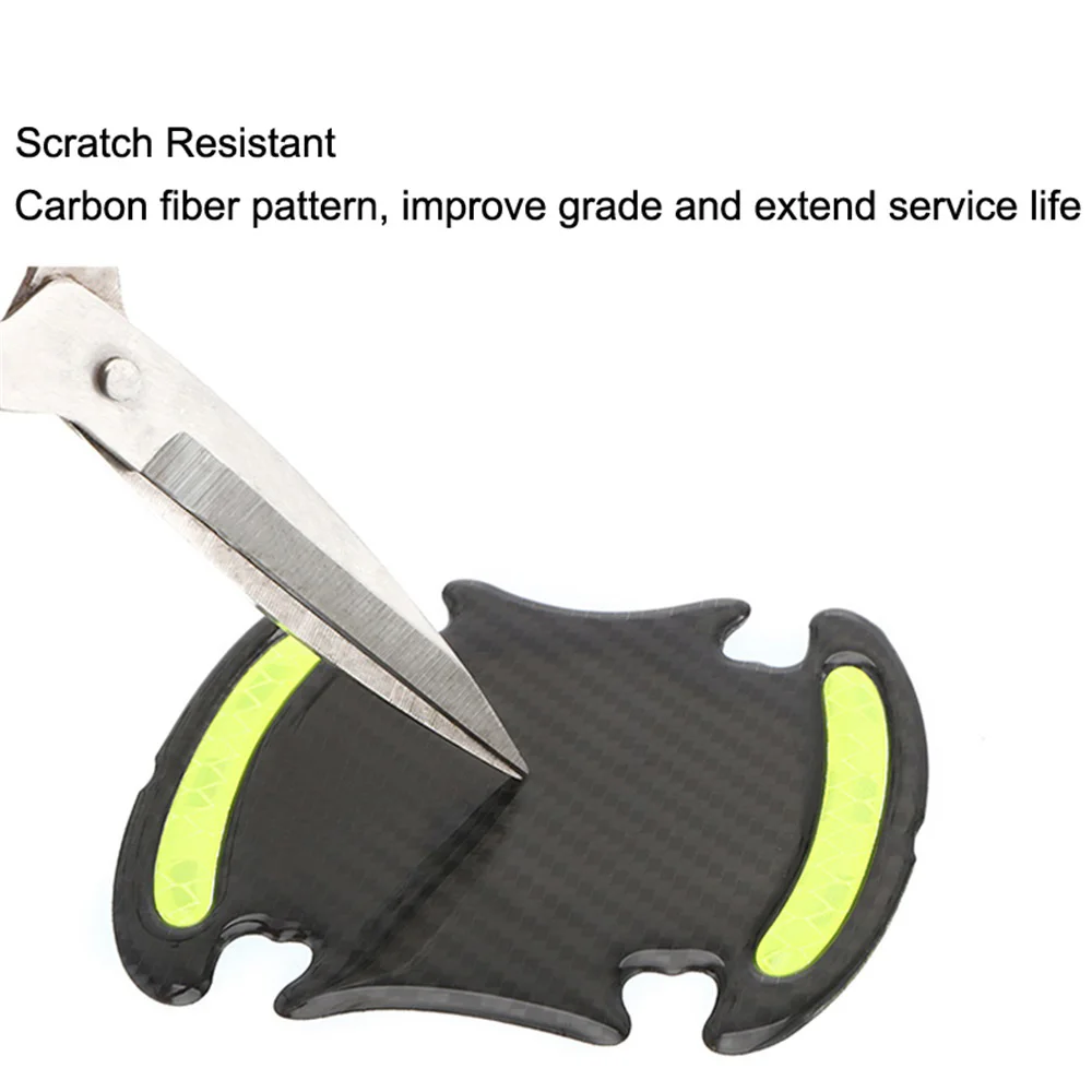 4 قطعة باب السيارة مقبض فيلم واقية العالمي خدش فيلم الكربون فيلم السيارات مقبض الباب #2