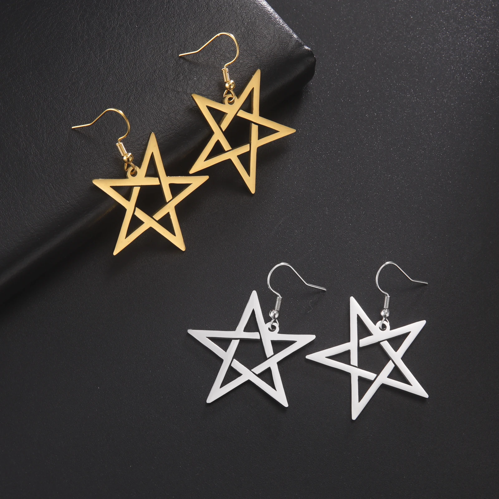 Unift Inverted Pentagram Earrings for Women Stainless Steel Goth Unift Inverted Pentagram Earrings for Women Stainless Steel Goth