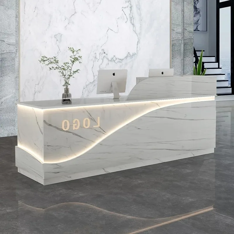

Aesthetic Modern Reception Desk Simple Office Cashier Accent Creative Reception Desks Luxury Mostrador De Tienda Salon Furniture