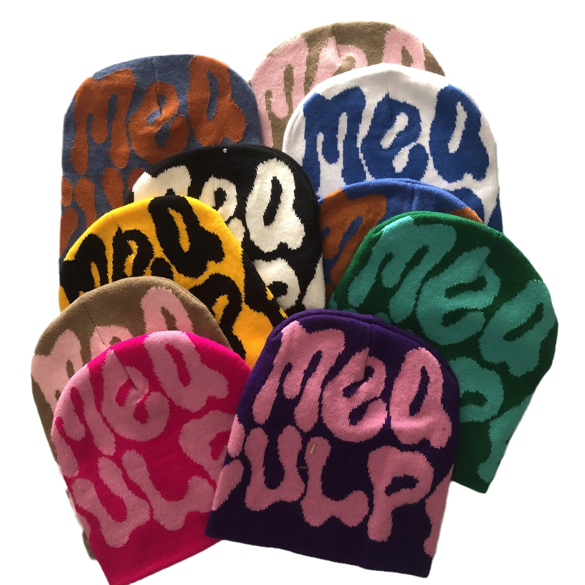 New Popular  Knitted Streetwear Westwood Beanie Jacquard Custom Beanie Y2k Acrylic Hip Hop Mea Culpa Hat Caps