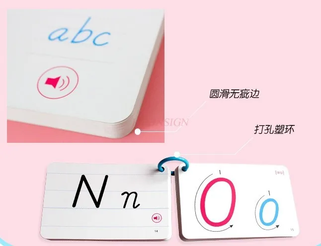 26 Letter English Flash Card Handwritten Montessori Early Development Learning Educational Toy For Children Kid Gift With Buckle