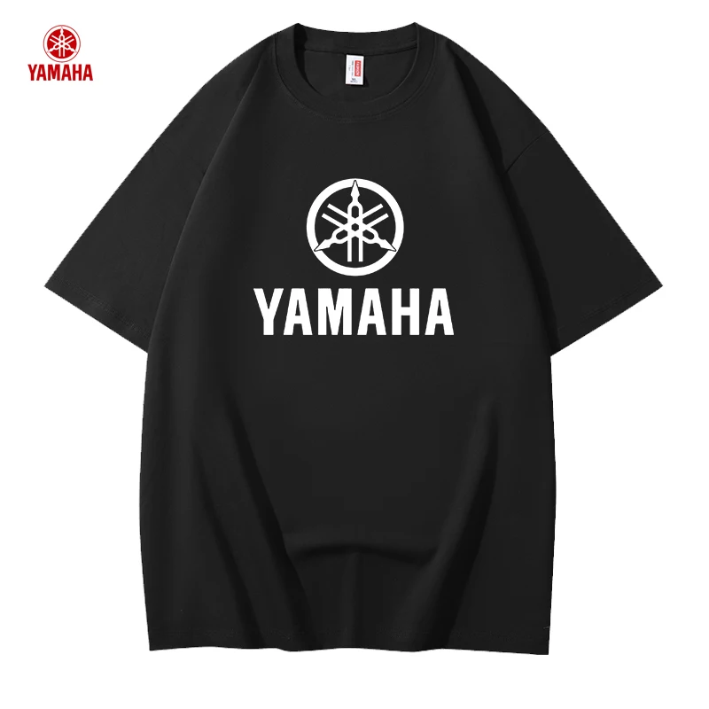 Yamaha Logo Summer Retro Fashion Print 100% Cotton Trendy Men's T-Shirt - Daily Outdoor Sports Leisure Loose Short Sleeve
