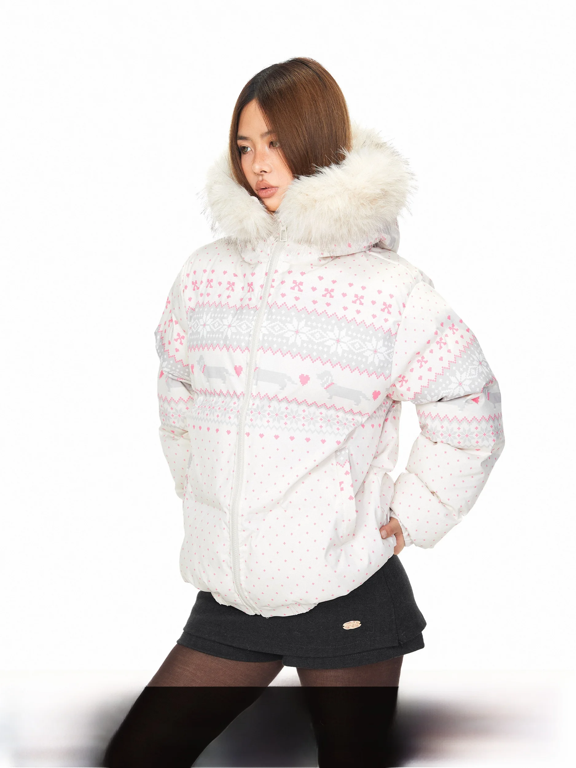 

Утепленная хлопковая куртка Blabb с капюшоном, женская, в американском уличном стиле, свободного кроя, теплая верхняя одежда со съемным меховым воротником