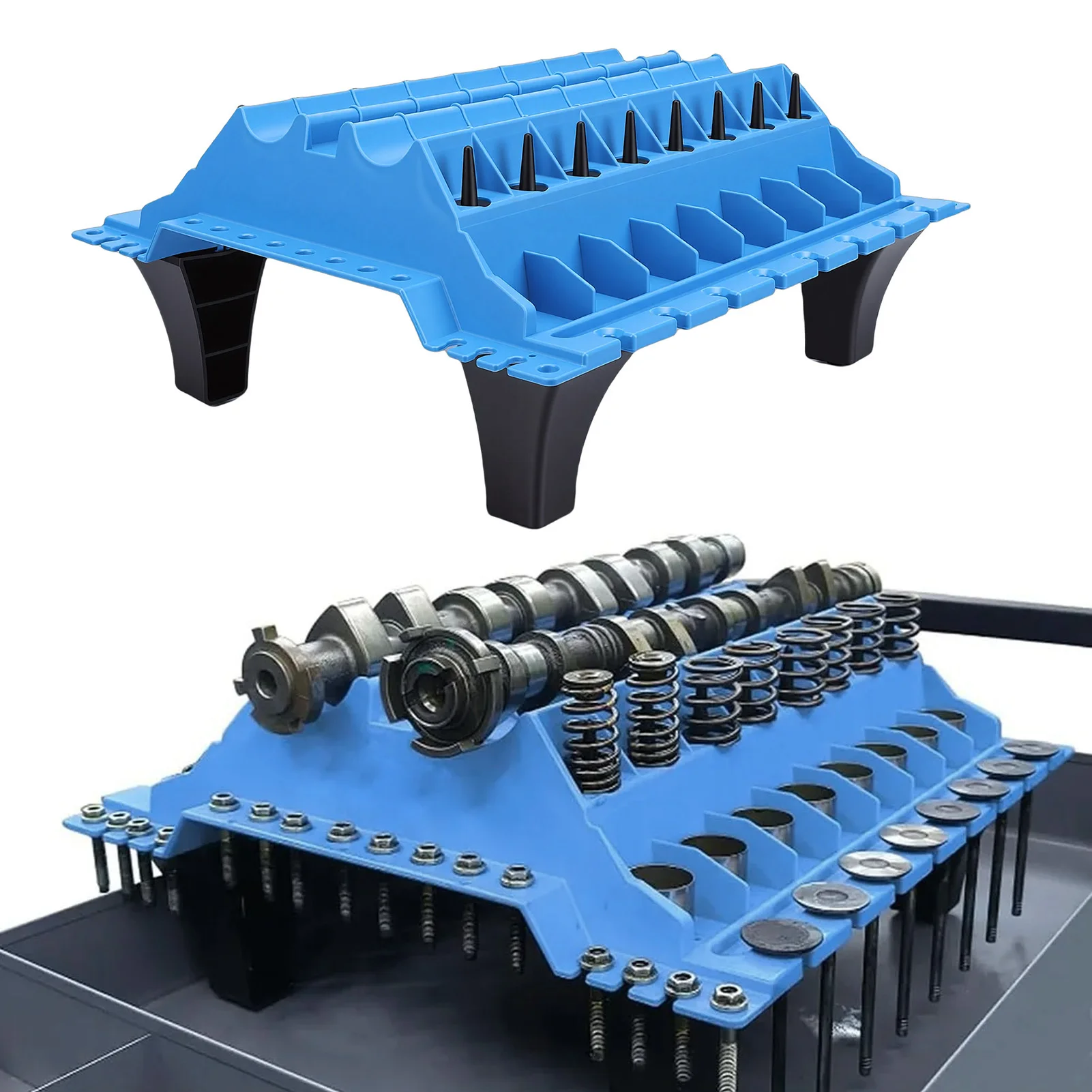 

Engine Cylinder Head Organizer Valves Tool Engine Component Organizer Valves Stand Tray for Store Valve Springs Camshafts Locks