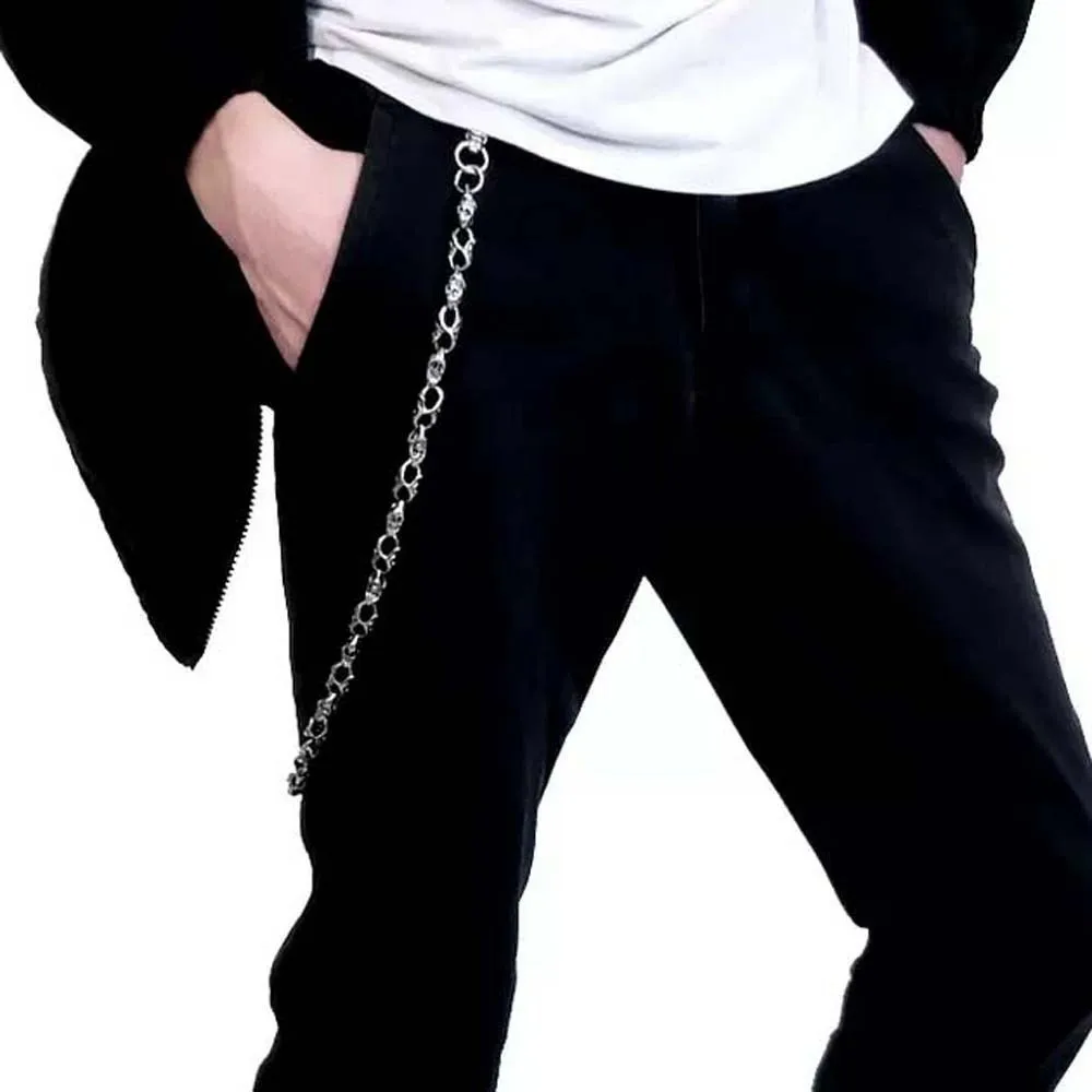 

Jeans Decor Cool Skull Pants Chain Adjustable Silver Men's Jeans Chain Jewelry Accessories Hip-hop Punk Alloy Waist Decor Couple