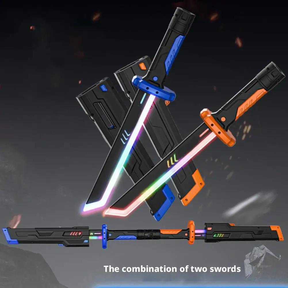 

Sparkling Lightsaber Colorful Glowing Sword Toys Laser Sword Lightsaber Red And Blue Saber Telescopic Cosplay Cool Flashing Toy